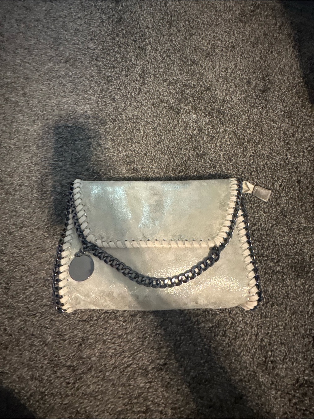 Cream Metallic Shoulder Bag